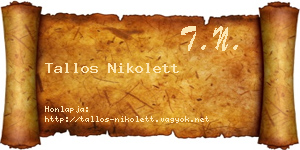 Tallos Nikolett névjegykártya