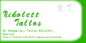 nikolett tallos business card